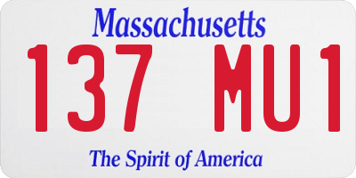 MA license plate 137MU1