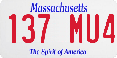 MA license plate 137MU4