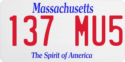 MA license plate 137MU5