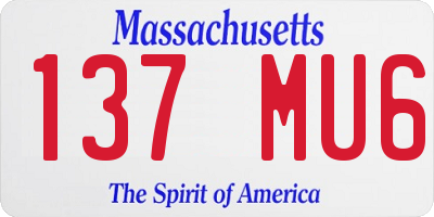 MA license plate 137MU6