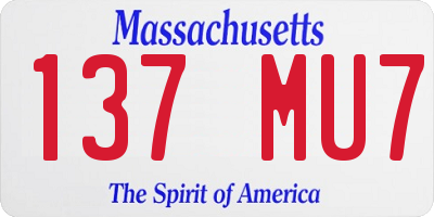 MA license plate 137MU7