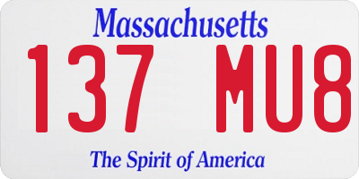 MA license plate 137MU8