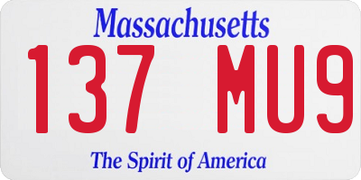 MA license plate 137MU9