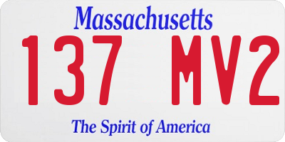 MA license plate 137MV2