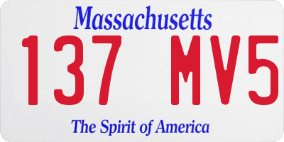 MA license plate 137MV5