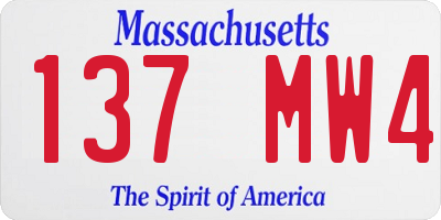 MA license plate 137MW4