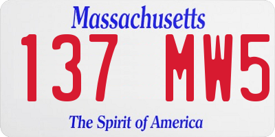 MA license plate 137MW5