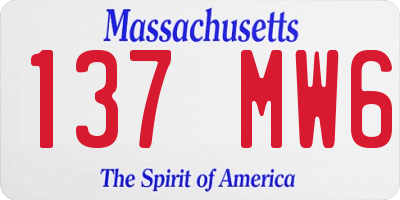 MA license plate 137MW6