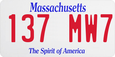 MA license plate 137MW7
