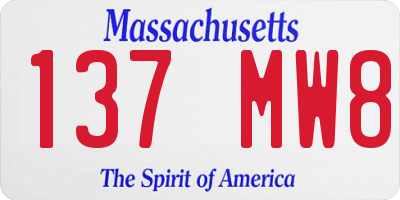 MA license plate 137MW8