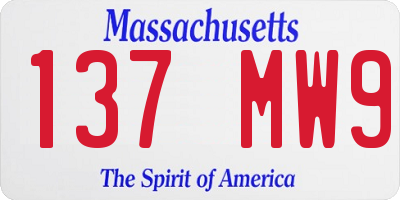 MA license plate 137MW9