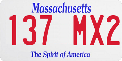 MA license plate 137MX2