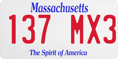 MA license plate 137MX3