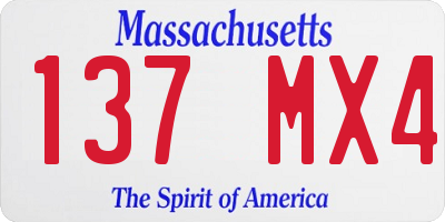 MA license plate 137MX4