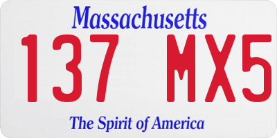 MA license plate 137MX5