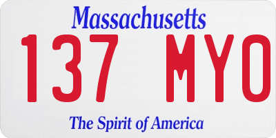 MA license plate 137MY0