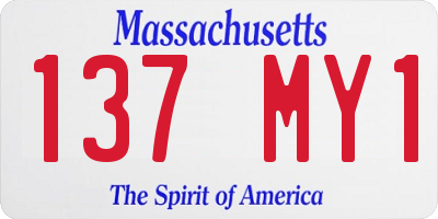 MA license plate 137MY1