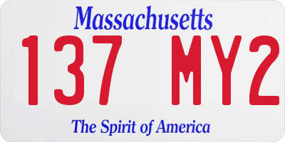 MA license plate 137MY2