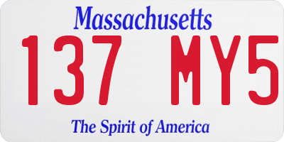 MA license plate 137MY5