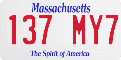 MA license plate 137MY7