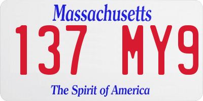 MA license plate 137MY9
