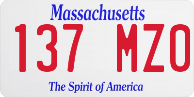 MA license plate 137MZ0