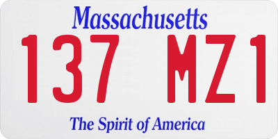 MA license plate 137MZ1
