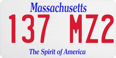 MA license plate 137MZ2