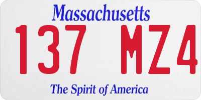 MA license plate 137MZ4