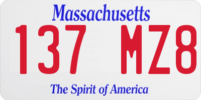 MA license plate 137MZ8