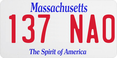 MA license plate 137NA0