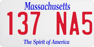 MA license plate 137NA5
