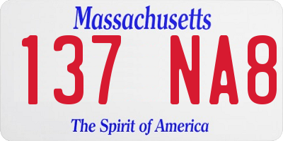 MA license plate 137NA8