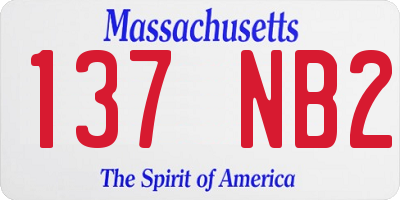 MA license plate 137NB2