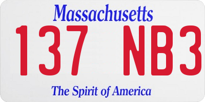 MA license plate 137NB3