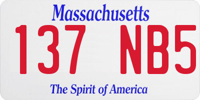 MA license plate 137NB5