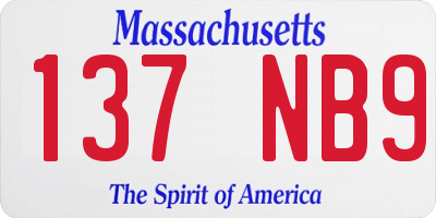 MA license plate 137NB9