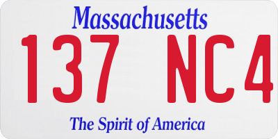 MA license plate 137NC4