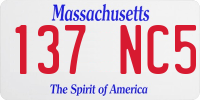 MA license plate 137NC5