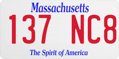 MA license plate 137NC8