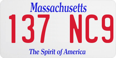 MA license plate 137NC9