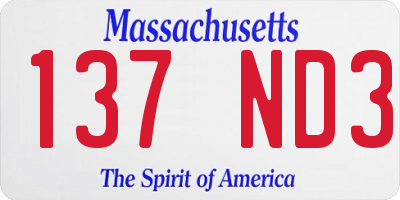 MA license plate 137ND3