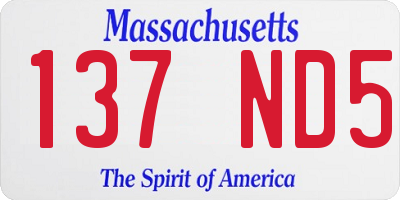 MA license plate 137ND5