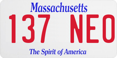 MA license plate 137NE0