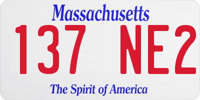 MA license plate 137NE2