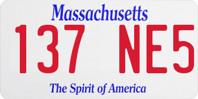 MA license plate 137NE5
