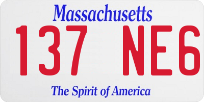MA license plate 137NE6