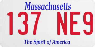 MA license plate 137NE9