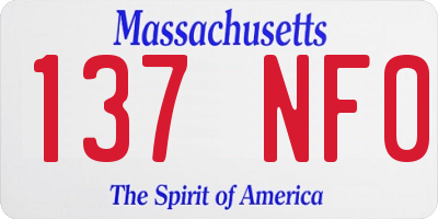MA license plate 137NF0