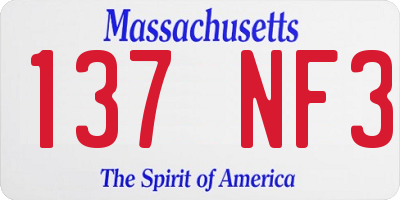 MA license plate 137NF3